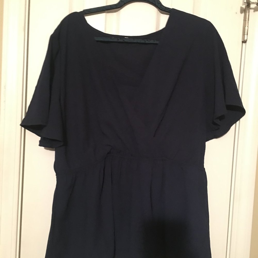 Navy blue Peplum blouse